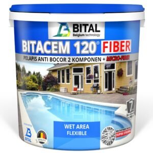 Bitacem 120 FIBER 20kg - cat anti bocor 2 komponen + micro fiber